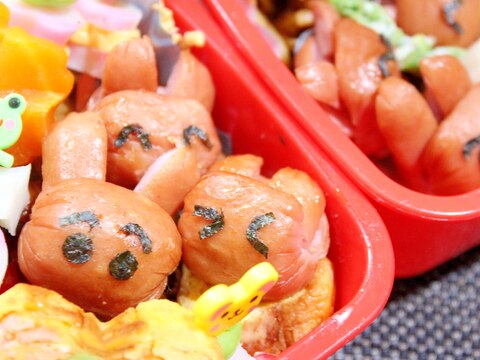 キャラ弁 ひとくちフランクで動物の飾り切り レシピ 作り方 By ラムちゃん1224 楽天レシピ キャラ弁 ひとくちフランクで動物の飾り切り レシピ 作り方 By ラムちゃん1224 楽天レシピ